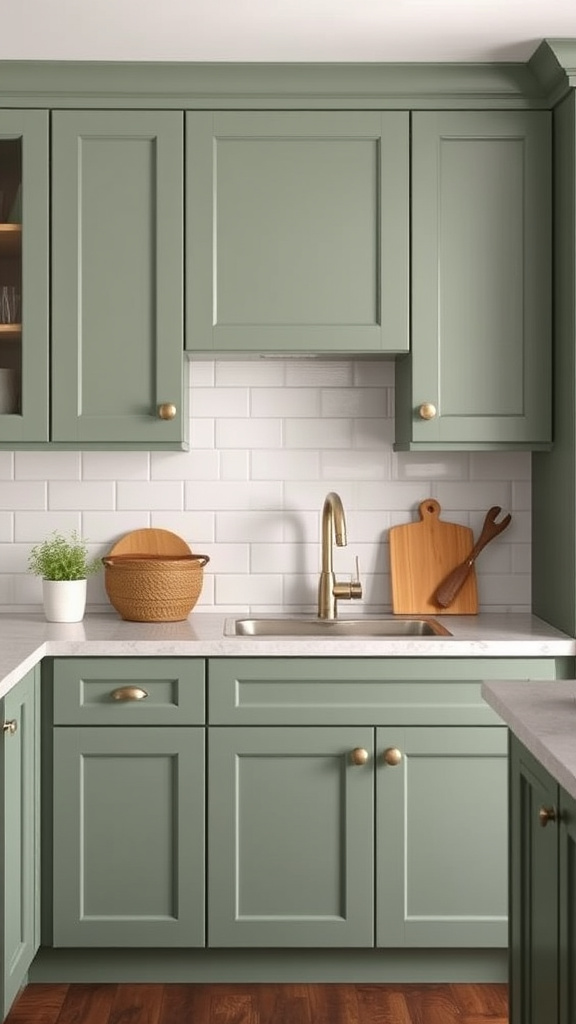 11. Sustainable Sage: Eco-Friendly Cabinets