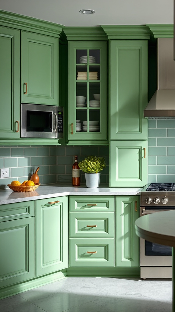 19. Posh Pistachio Cabinets