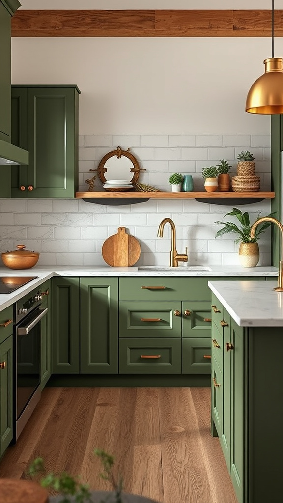 3. Chic Olive Hues: Kitchen Update