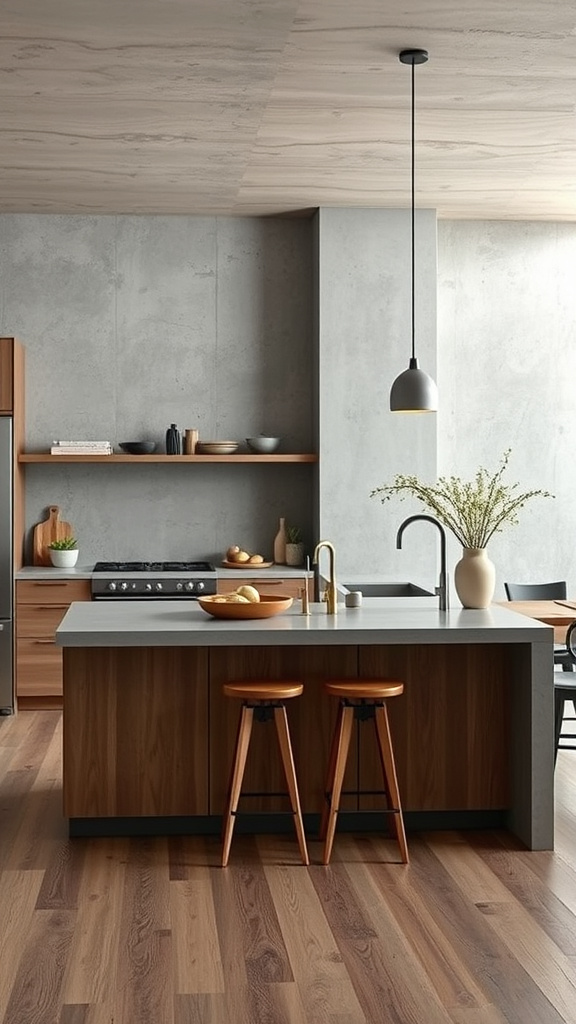 15. Cool Concrete Inspired Kitchens