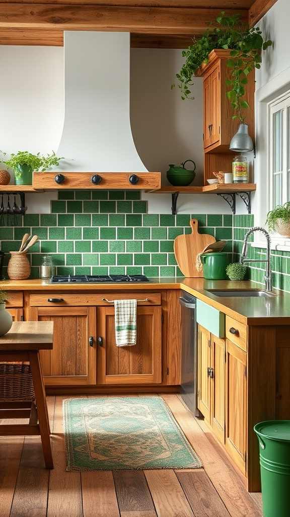 10. Rustic Charm with Green Highlights