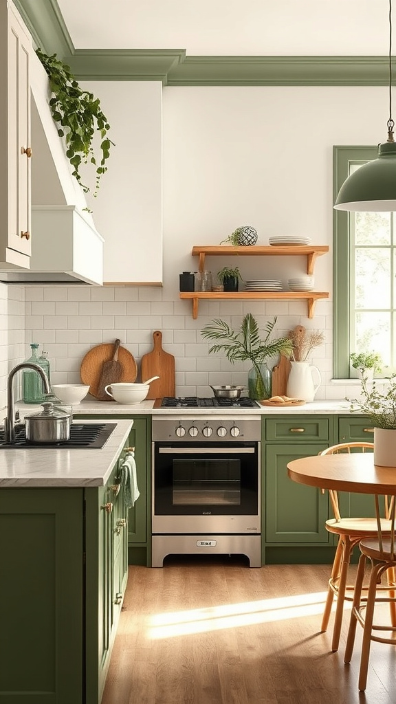 3. Timeless Olive and Cream Kitchens