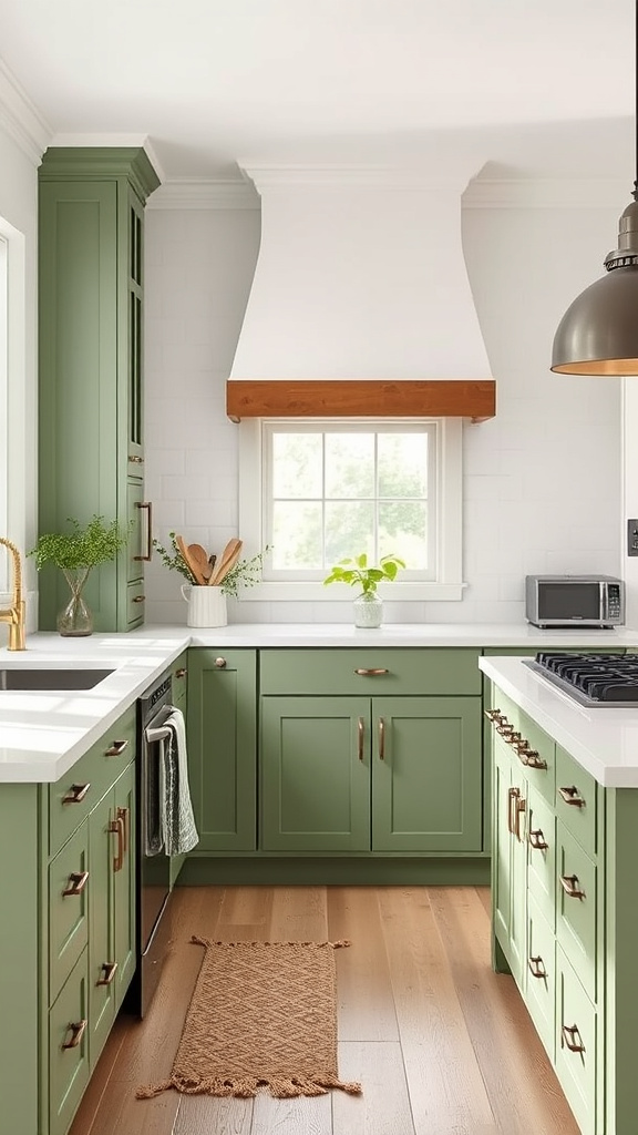 8. Farmhouse Green and Crisp White