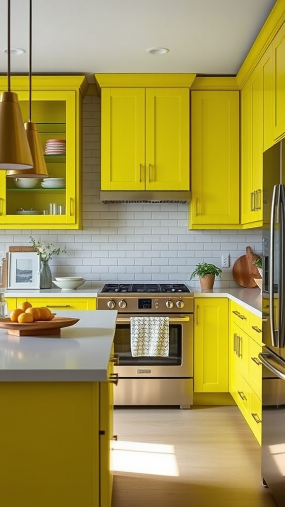 8. Chic Chartreuse Cabinets