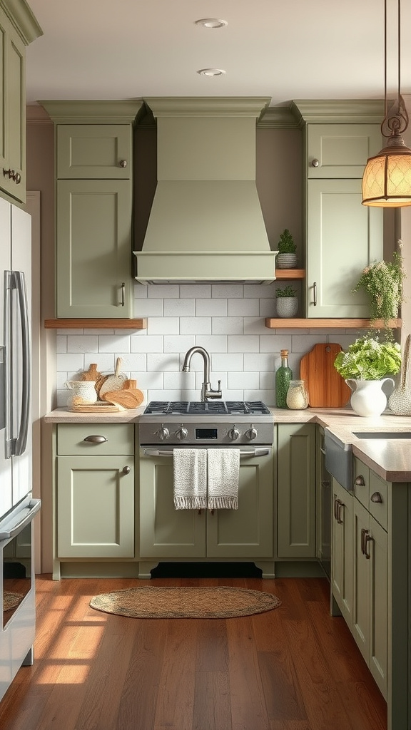 10. Cozy Cottage Sage Kitchen Delight