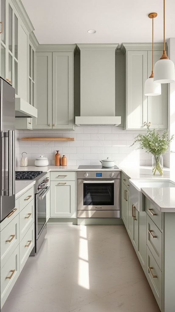 5. Minimalist Sage Kitchens