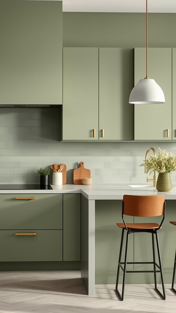 13. Seamless Olive Green Modern Touches