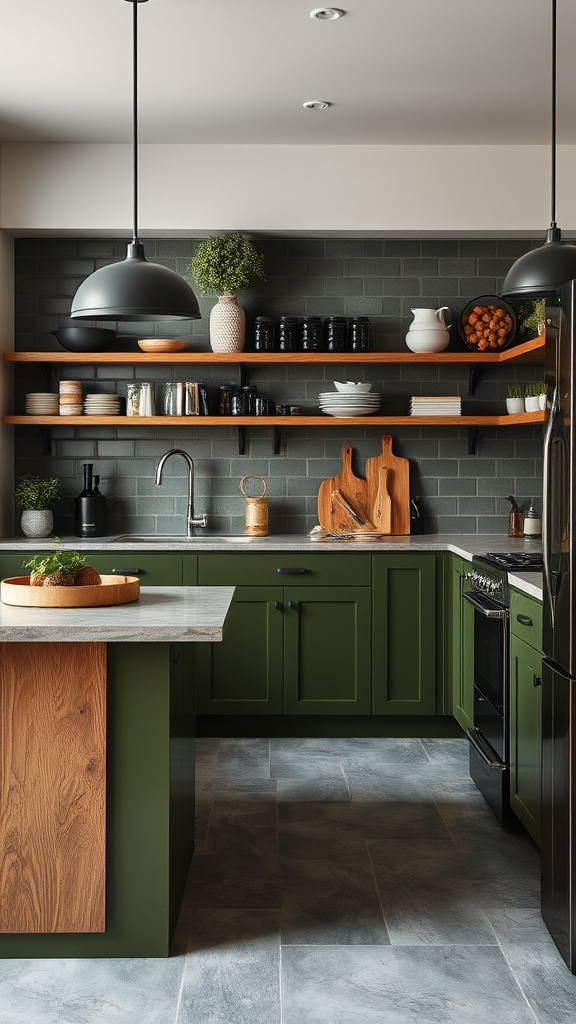 7. Industrial Olive Green Makeover Magic