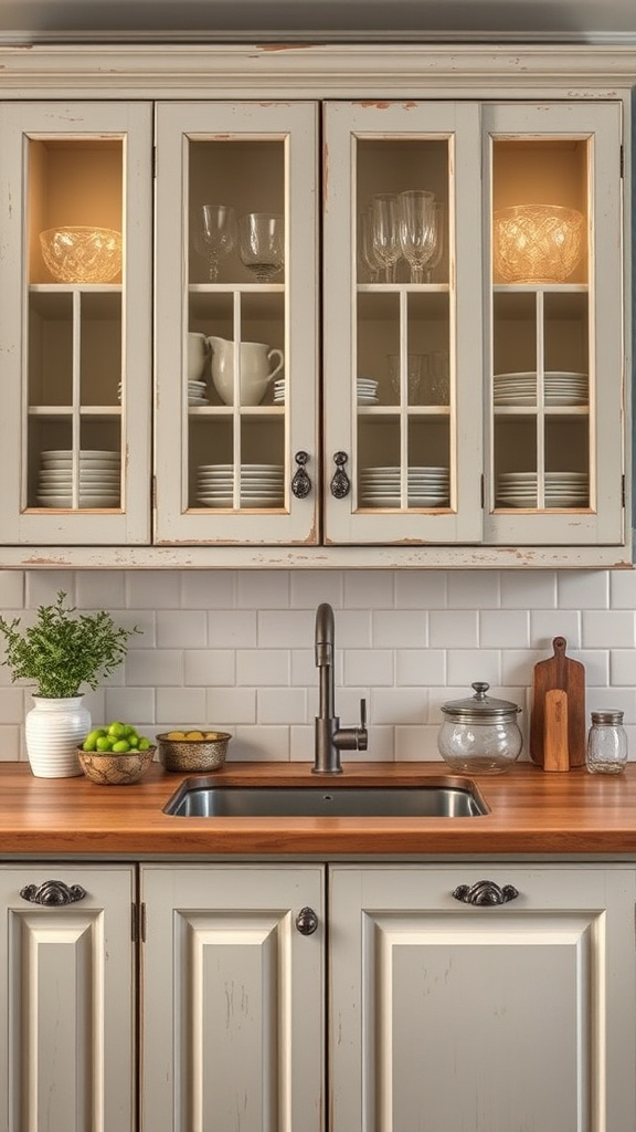 6. Vintage Glass Door Cabinets