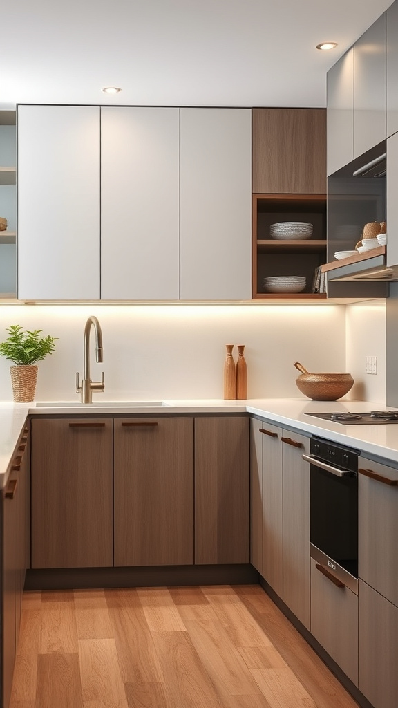 9. Sleek Handleless Cabinets