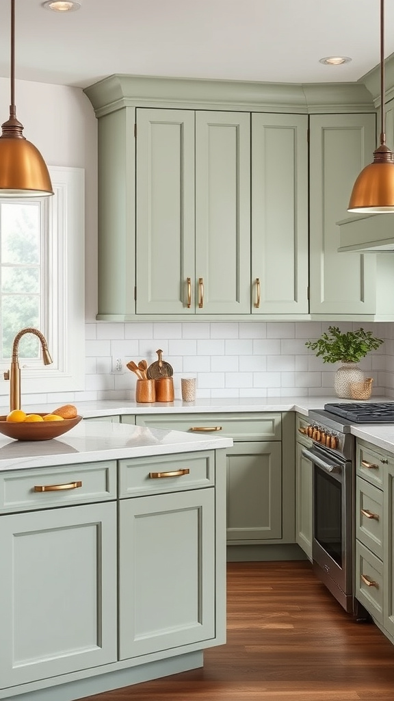 1. Chic Sage Cabinets